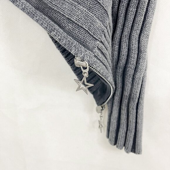 NEW Social Collision Gray Ribbed Cardigan Sweater Goth Grunge - Size 0X - Picture 5 of 5